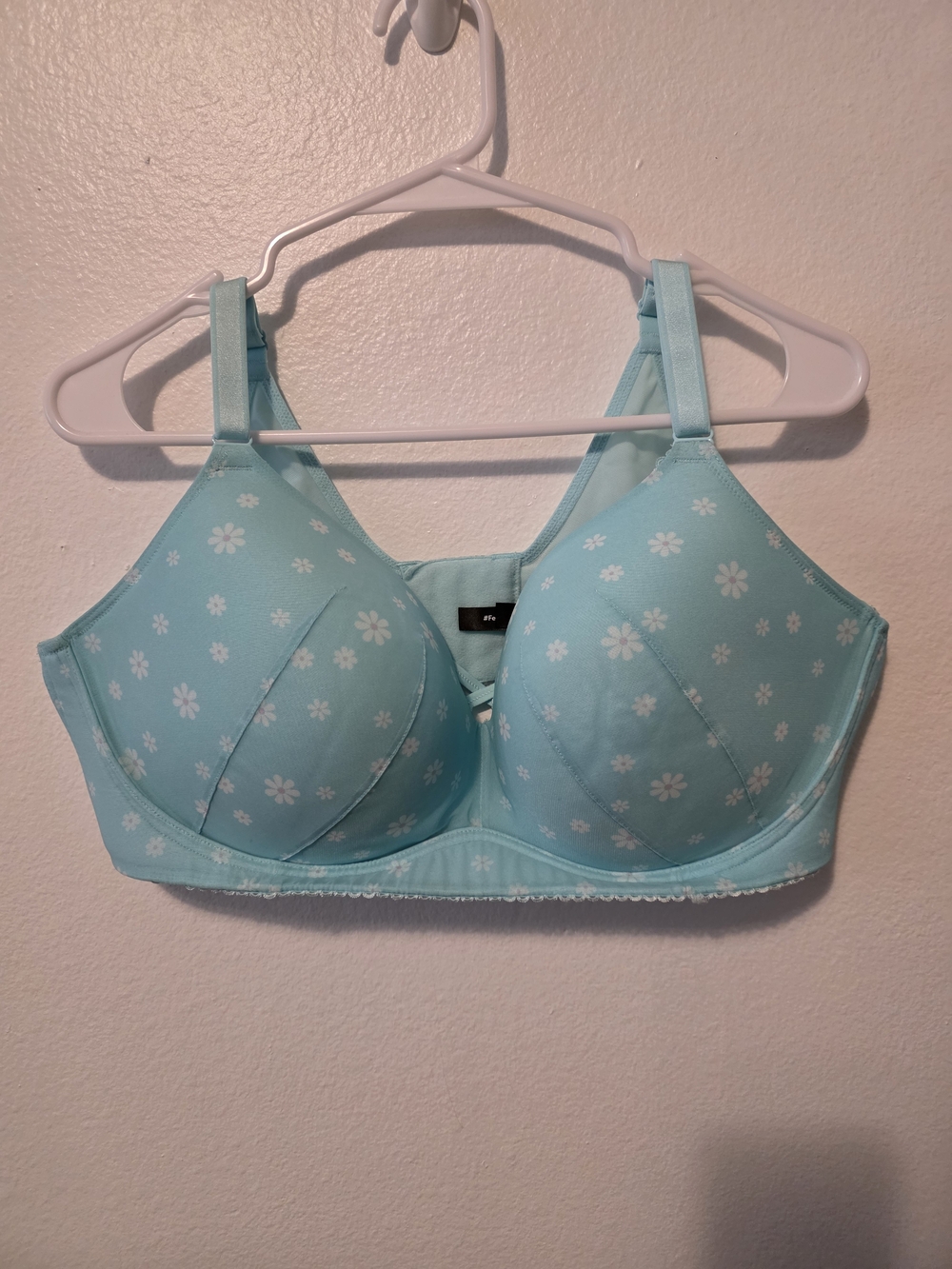 Torrid Wirefree Aqua Blue Floral Bra with Adjustable Straps 42DD
